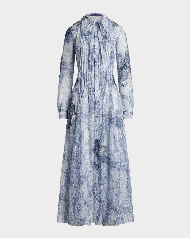 Hannes Floral Print Gauze Maxi Dress